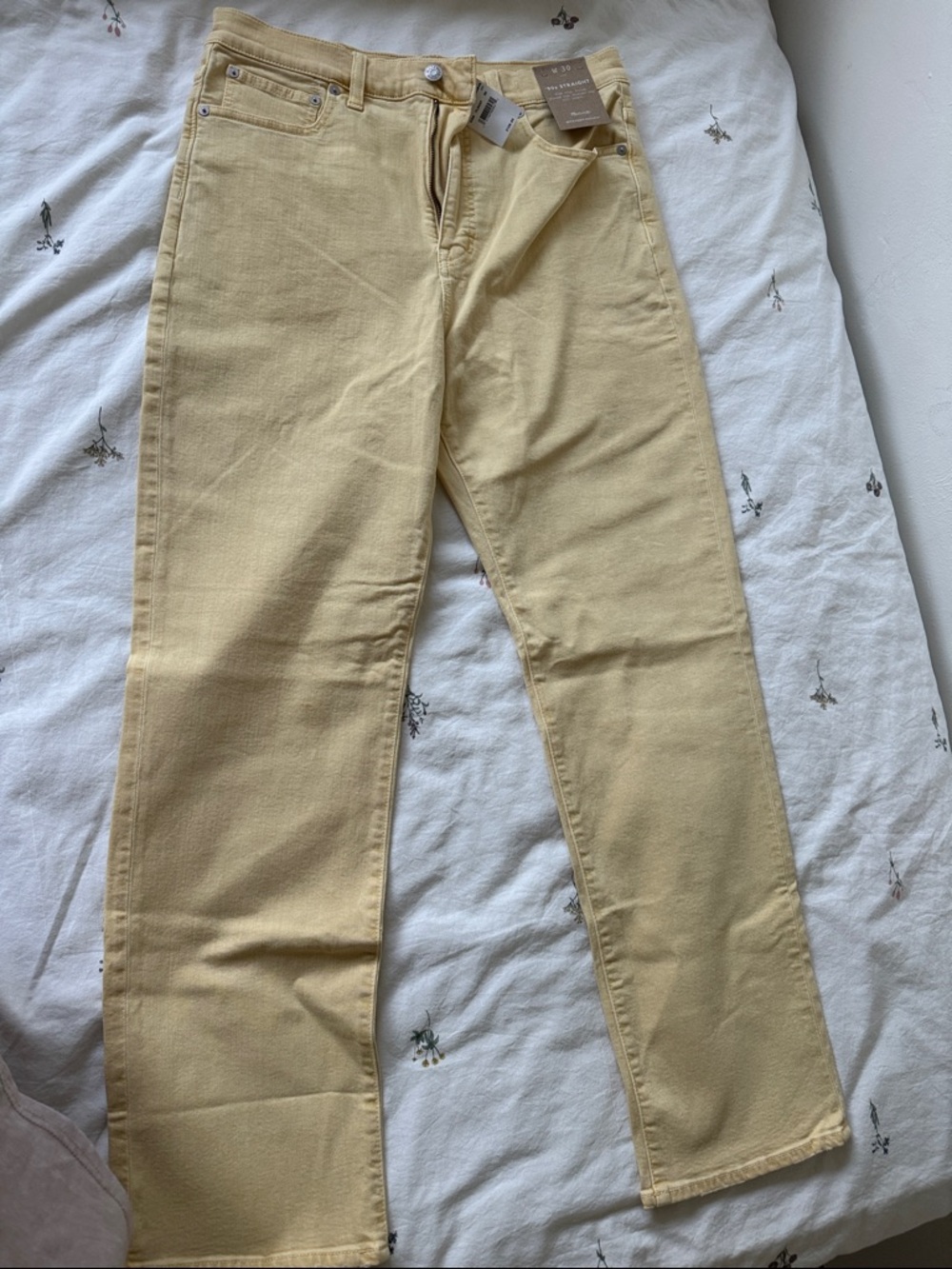 Madewell Pale Yellow '90s Straight Jeans